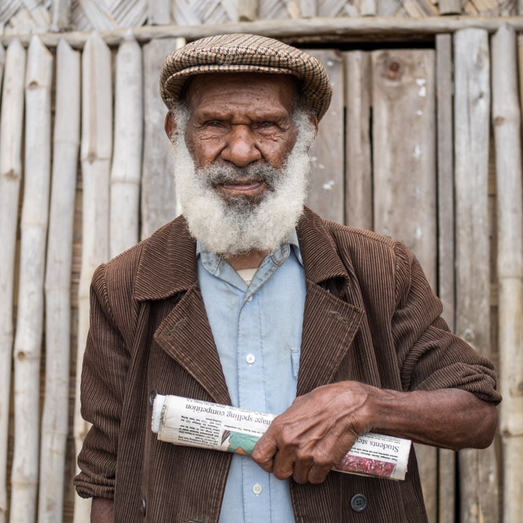 First teacher in Bena Bena village, Papua New Guinea