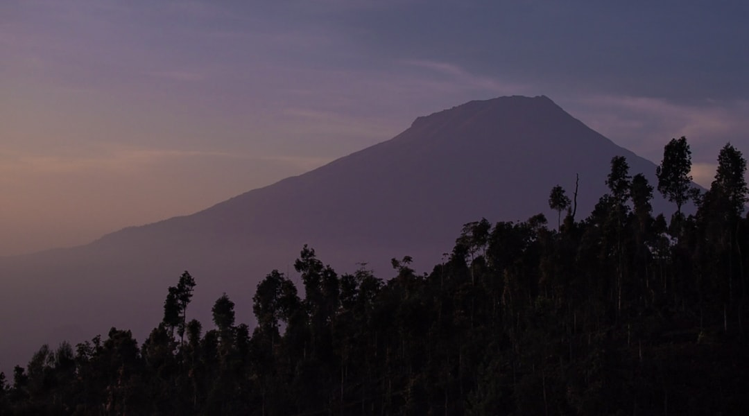 Sunset of Mount Sumbing in Temanggung, Central Java