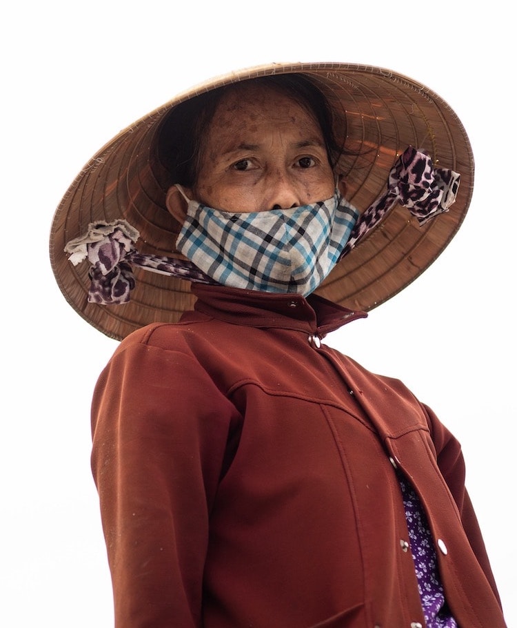 Portrait of a fisherwoman in Mui Ne, Vietnam